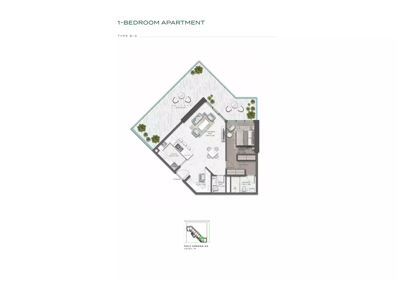 Golf Greens Type 15, 1 bed