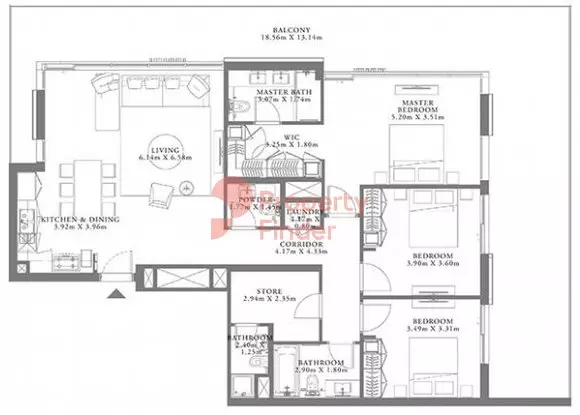 Seagate Type 2a Building 3 Unit 9 Level 9, 3 beds