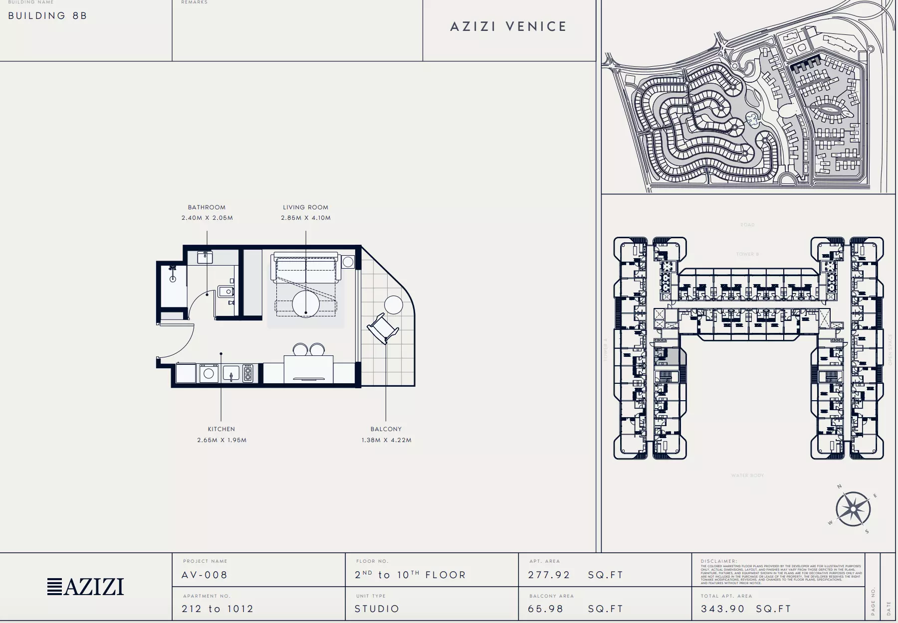Azizi Venice 8 Type 212-Building B, studio