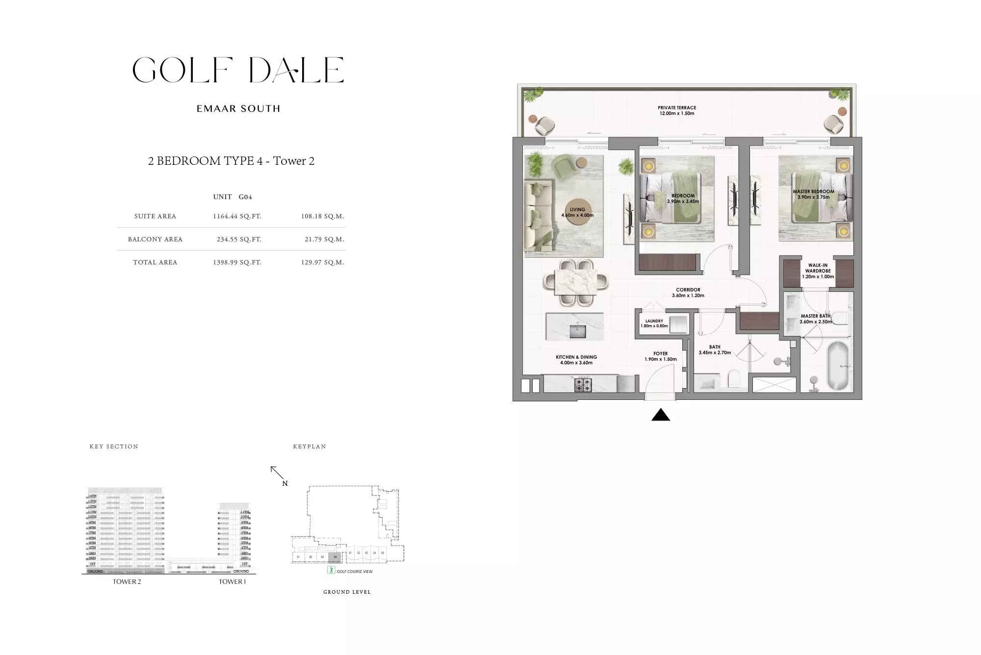 Golf Dale Type 4-Tower 2, 2 beds