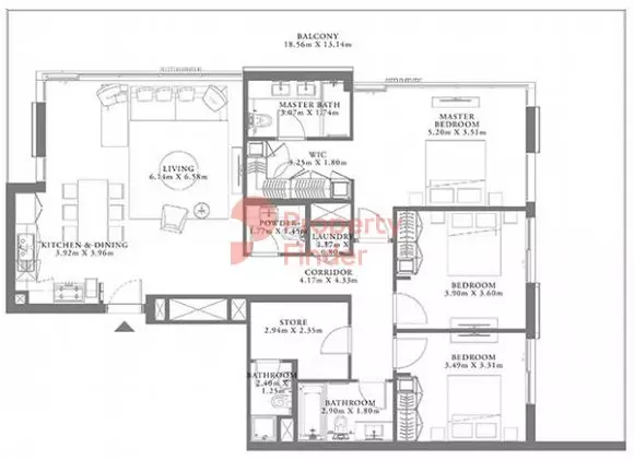 Seagate Type 2 Building 3 Unit 9 Level 10, 3 beds