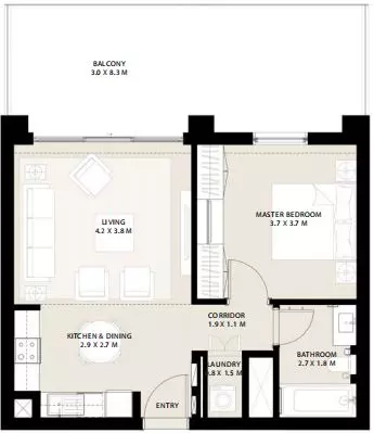 Park Field Type 1, 1 bed