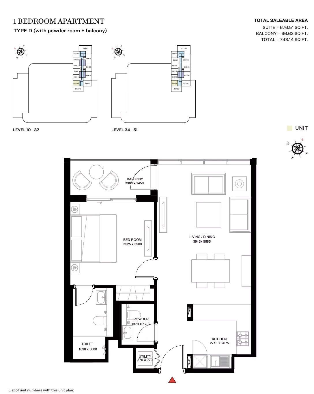 Sobha Creek Vistas Heights Type D (With Powder Room + Balcony), 1 bed