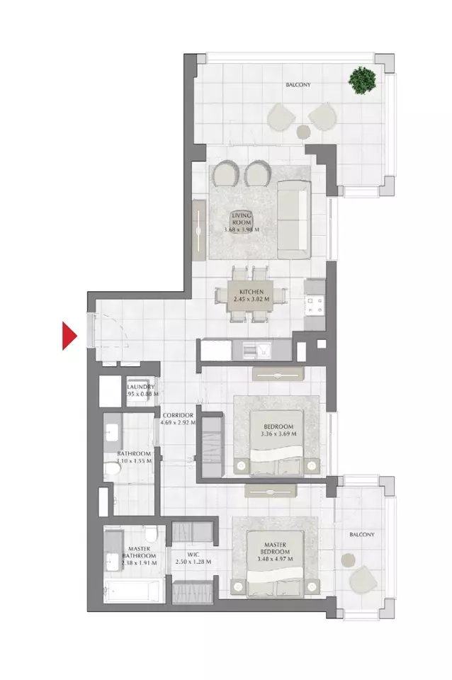 Summer B2-type C, 2 beds