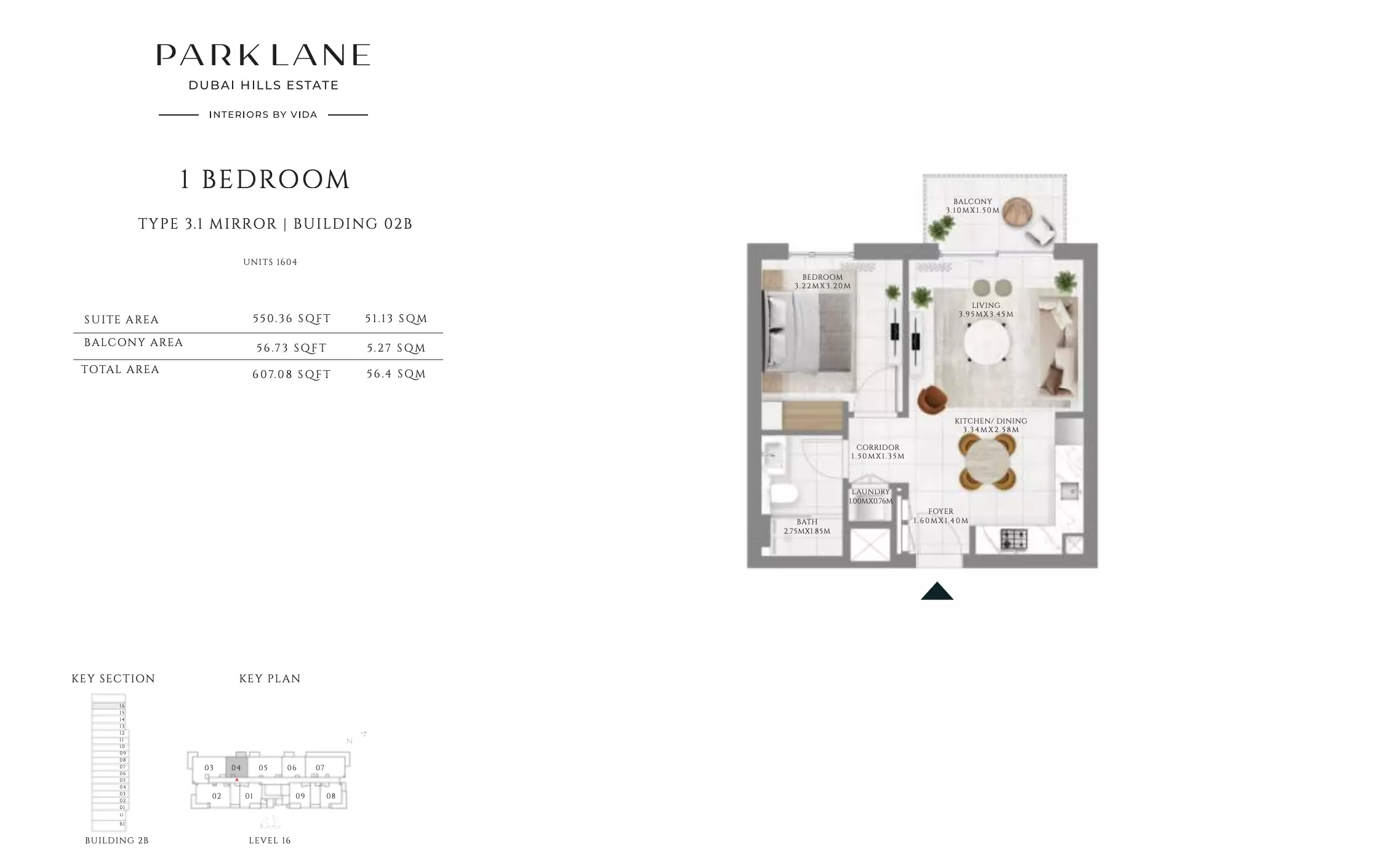 Park Lane Residences by Emaar Type 3.1 - Building 02B, 1 bed