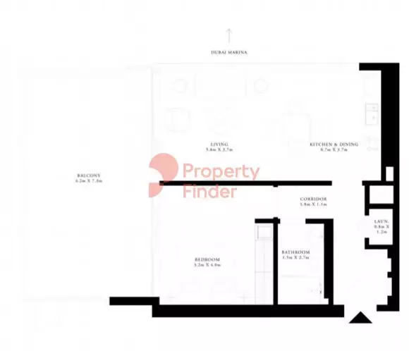 Grand Bleu Tower — 1BR floor plan