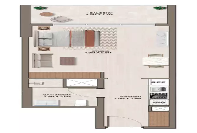 Ghaff Land Residence — Studio floor plan