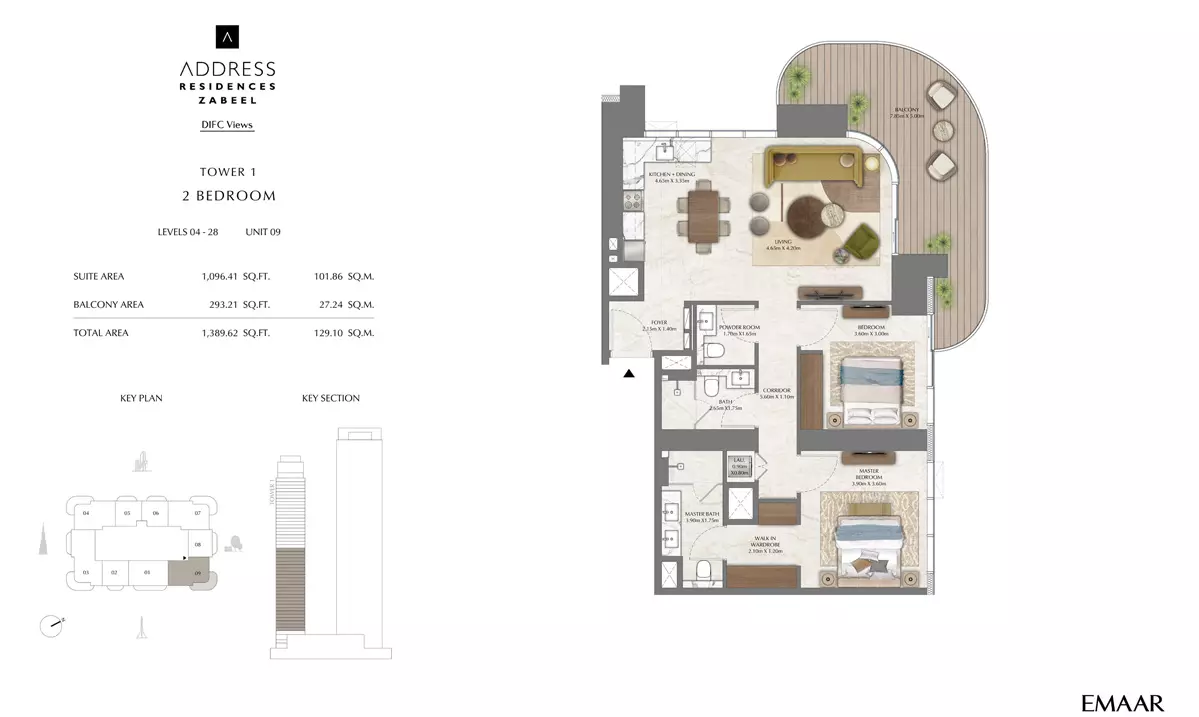Address Residences Zabeel Unit 1, 2 beds