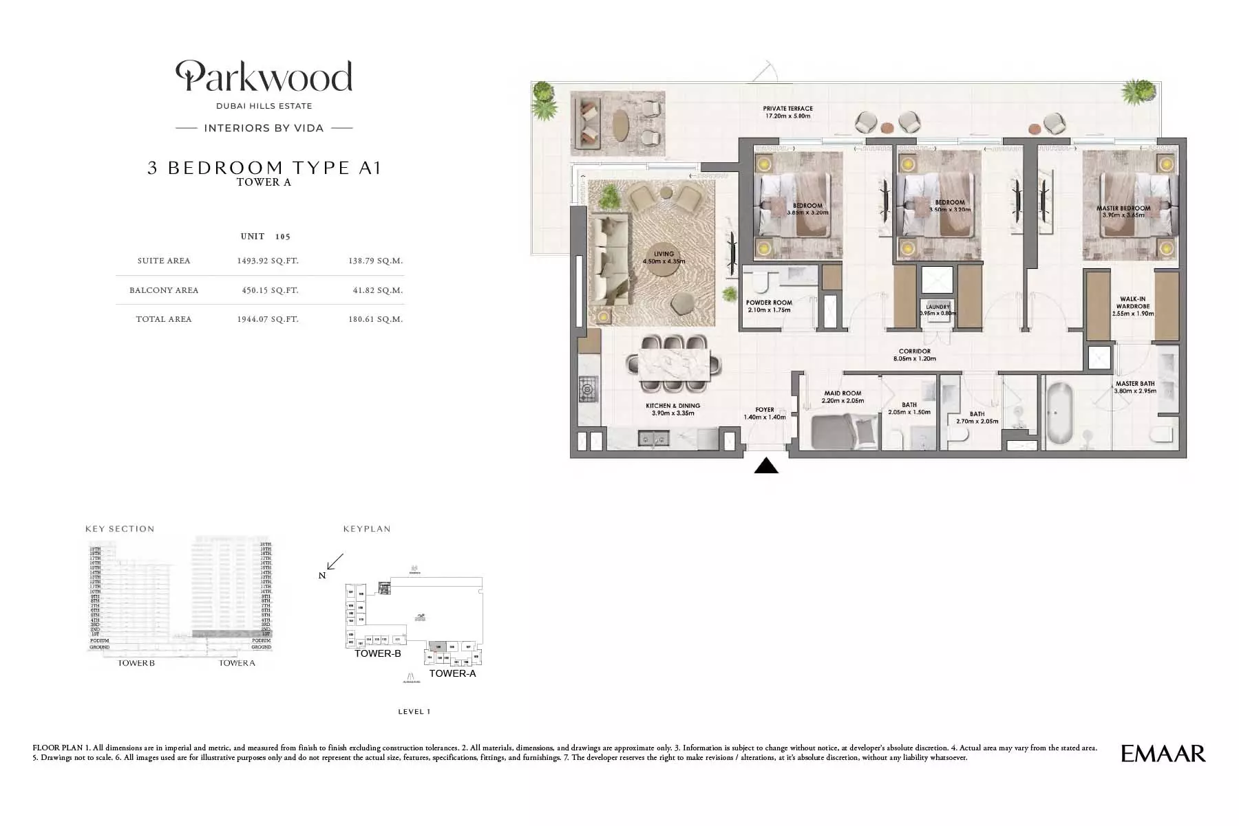 Parkwood Type A1-Tower A, 3 beds