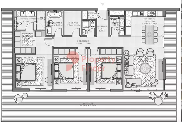 Sirdhana B3-Type 4 Level 07, 3 beds