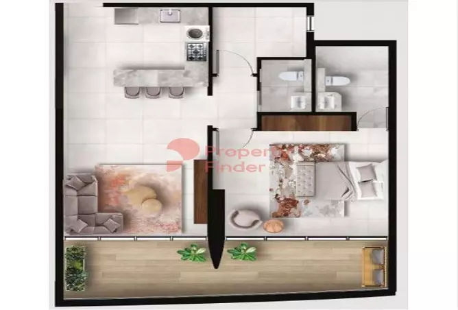 Westwood Grande By Imtiaz — 1BR floor plan