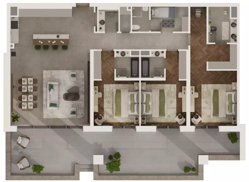 Sama Yas By Aldar Properties — 3BR floor plan