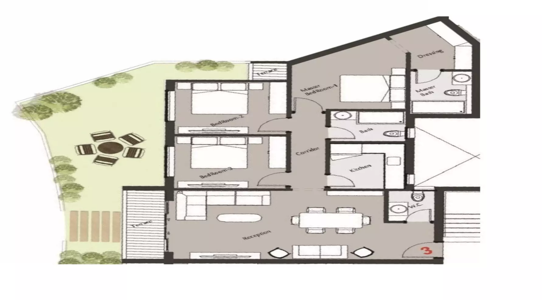 صورة مخطط ارضية الوحدة