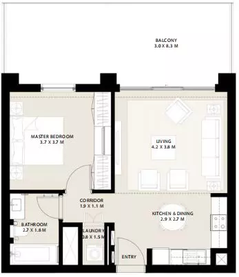 Park Field Type 1.1, 1 bed