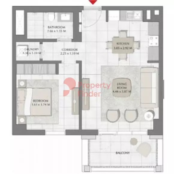 Creek Beach Surf Building 2, Level 7, 1 bed