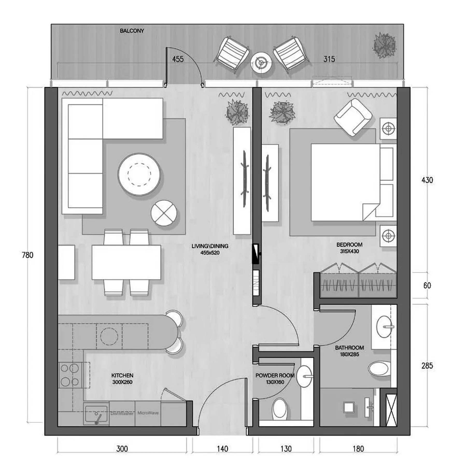 Quattro Del Mar Type C, 1 bed