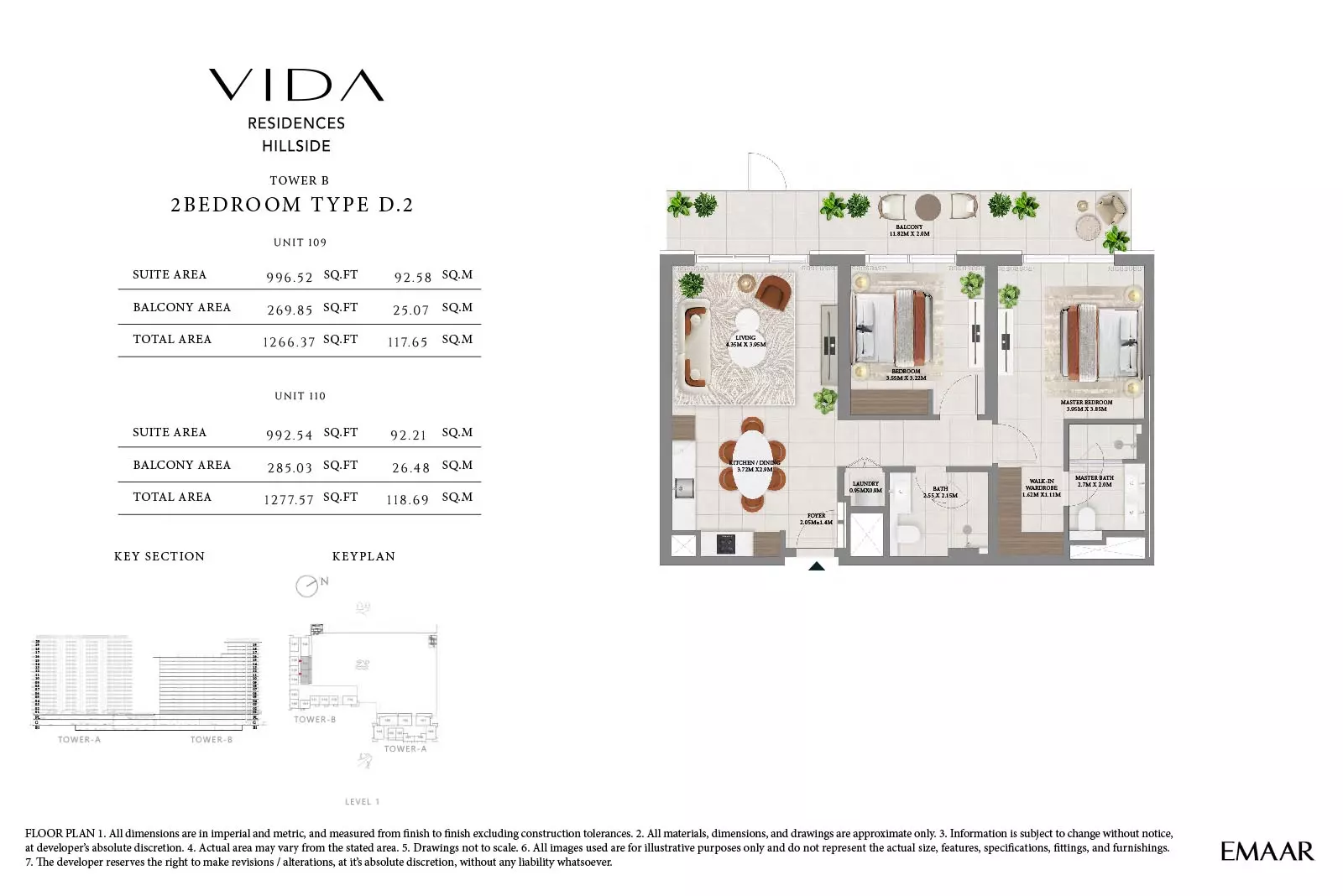 Vida Residences Hillside Type D2-Tower B, 2 beds