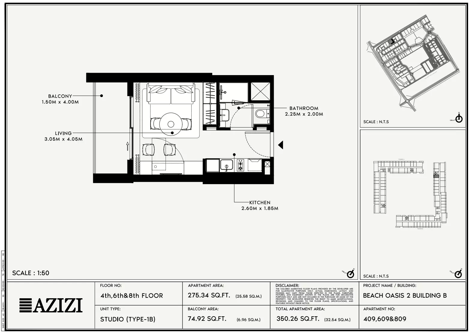 Beach Oasis Phase 2 By Azizi Type 1B - BB, studio