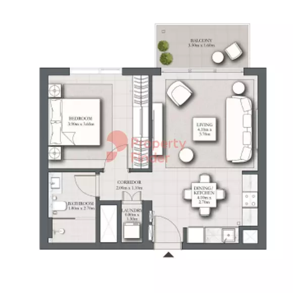 Park Horizon — 1BR floor plan
