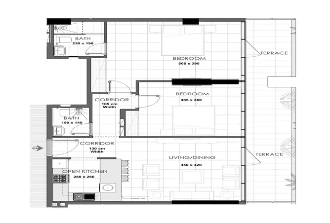 Palatium Residences — 2BR floor plan