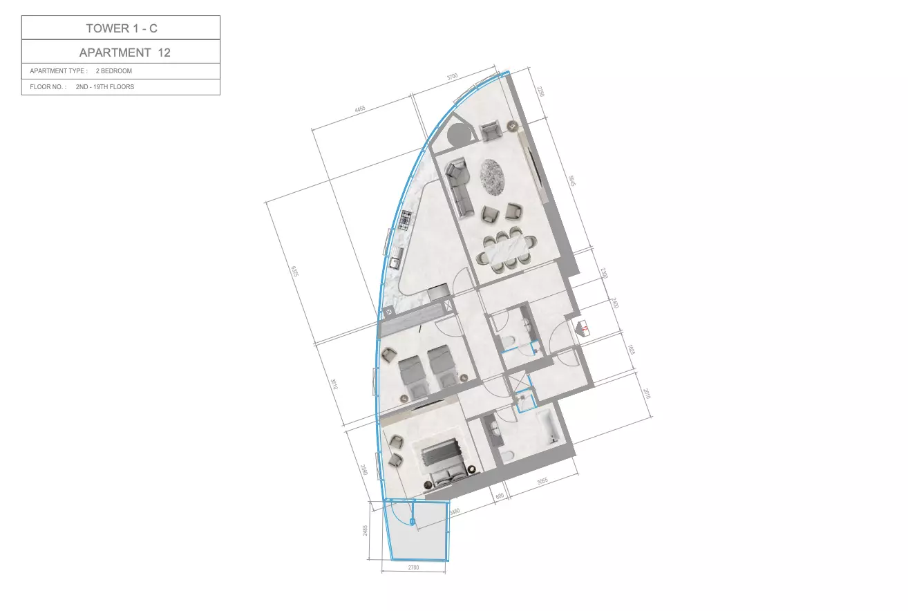 Orchid Towers Phase 1 - Type 2-Tower C Floor Plan