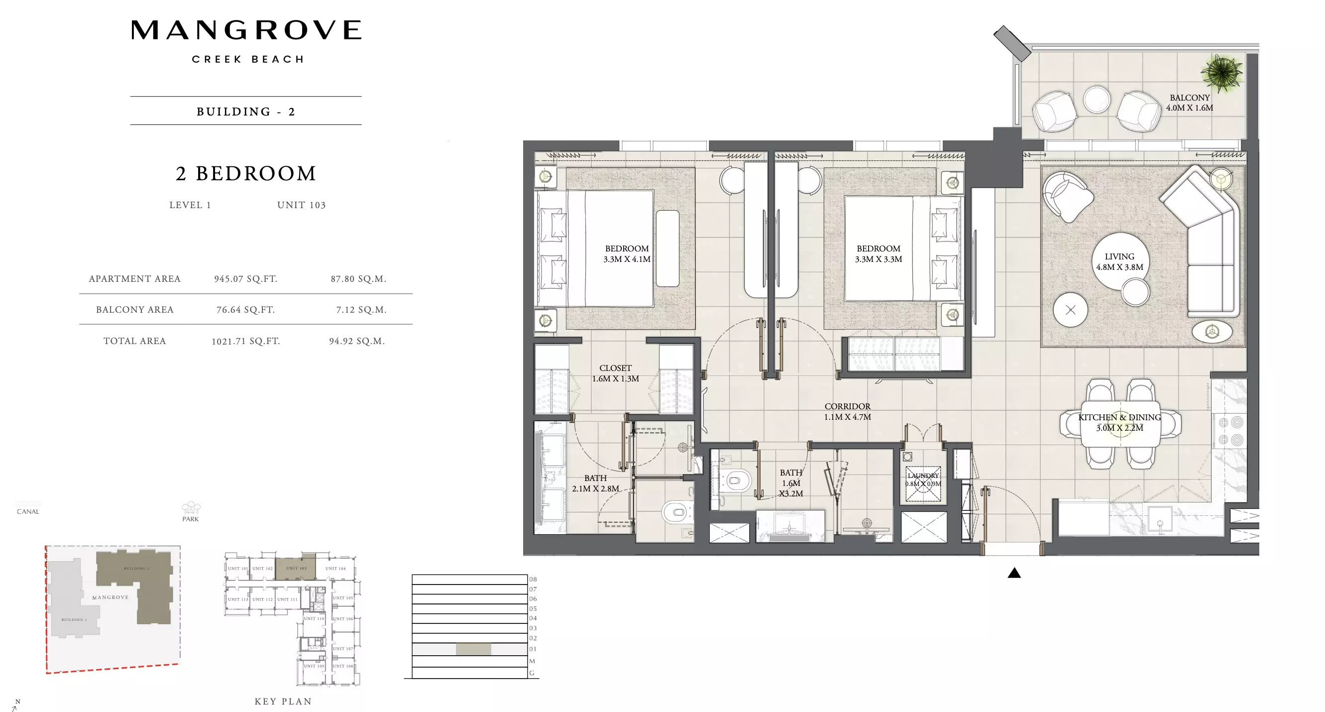 Mangrove By Emaar Unit 103-02 Building 2, 2 beds