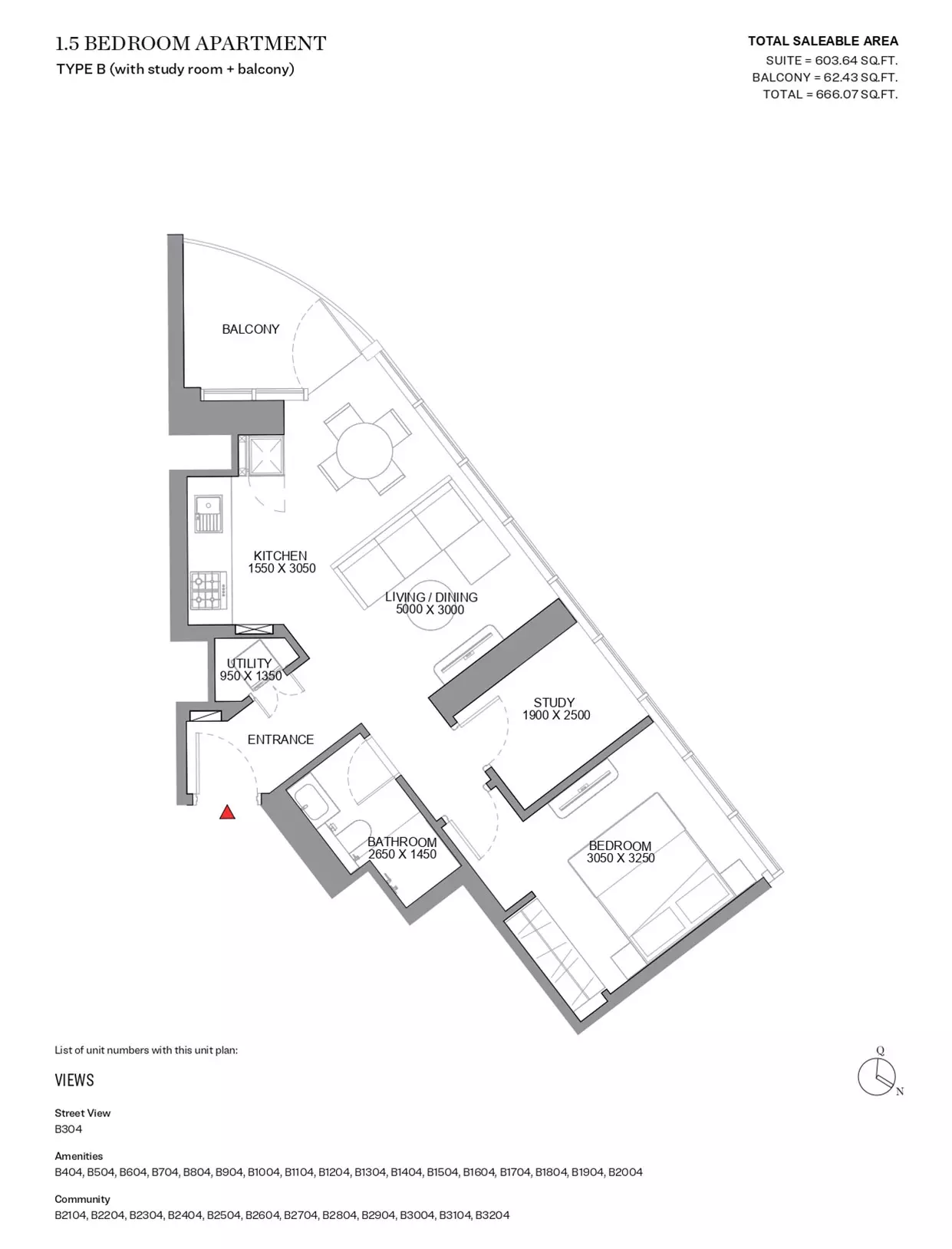 Sobha Orbis Type B-Tower B, 2 beds