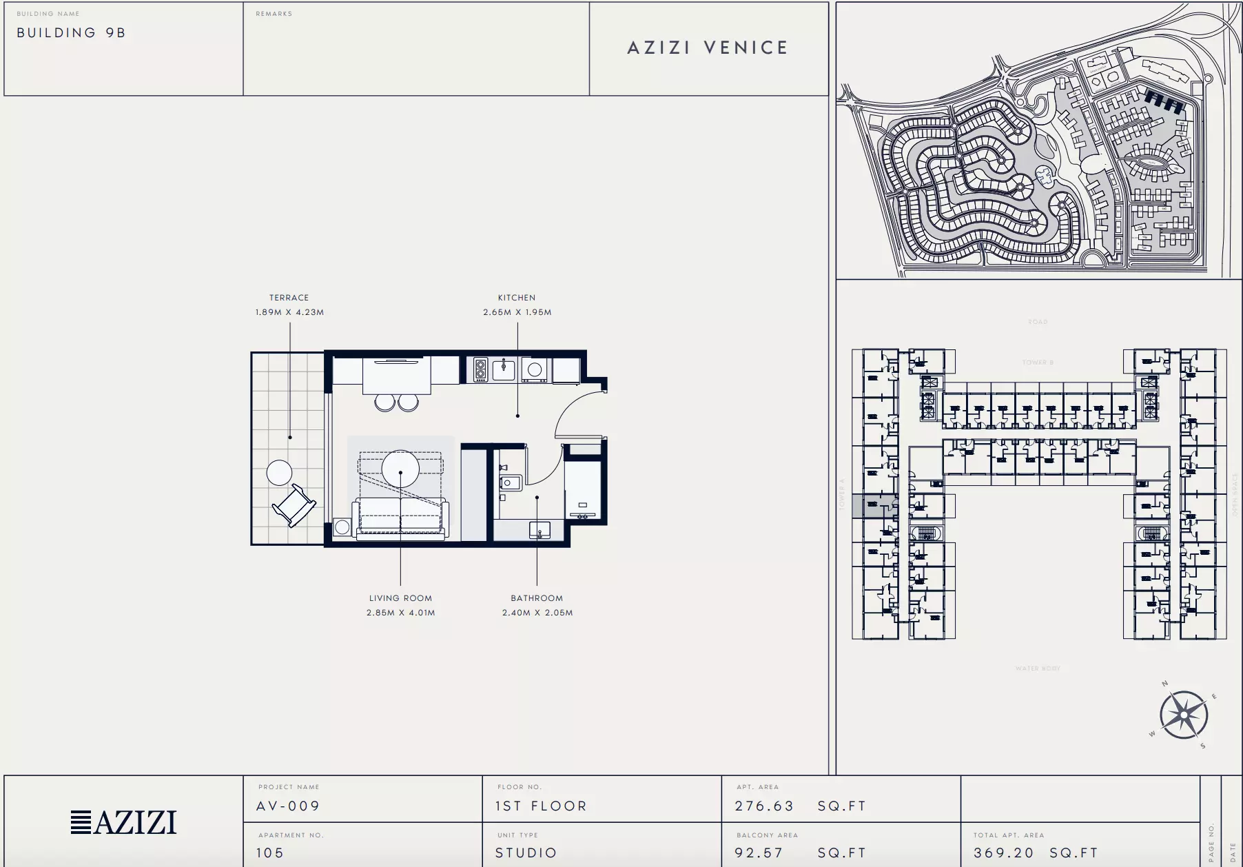 Azizi Venice 9 Type 105-Building B, studio