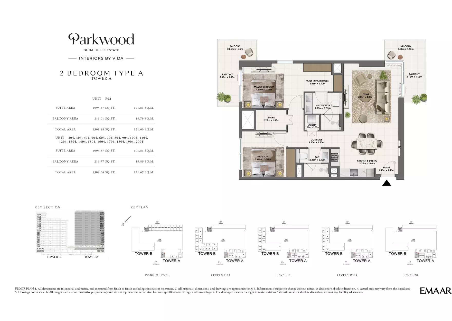 Parkwood Type A-16-1604, 2 beds