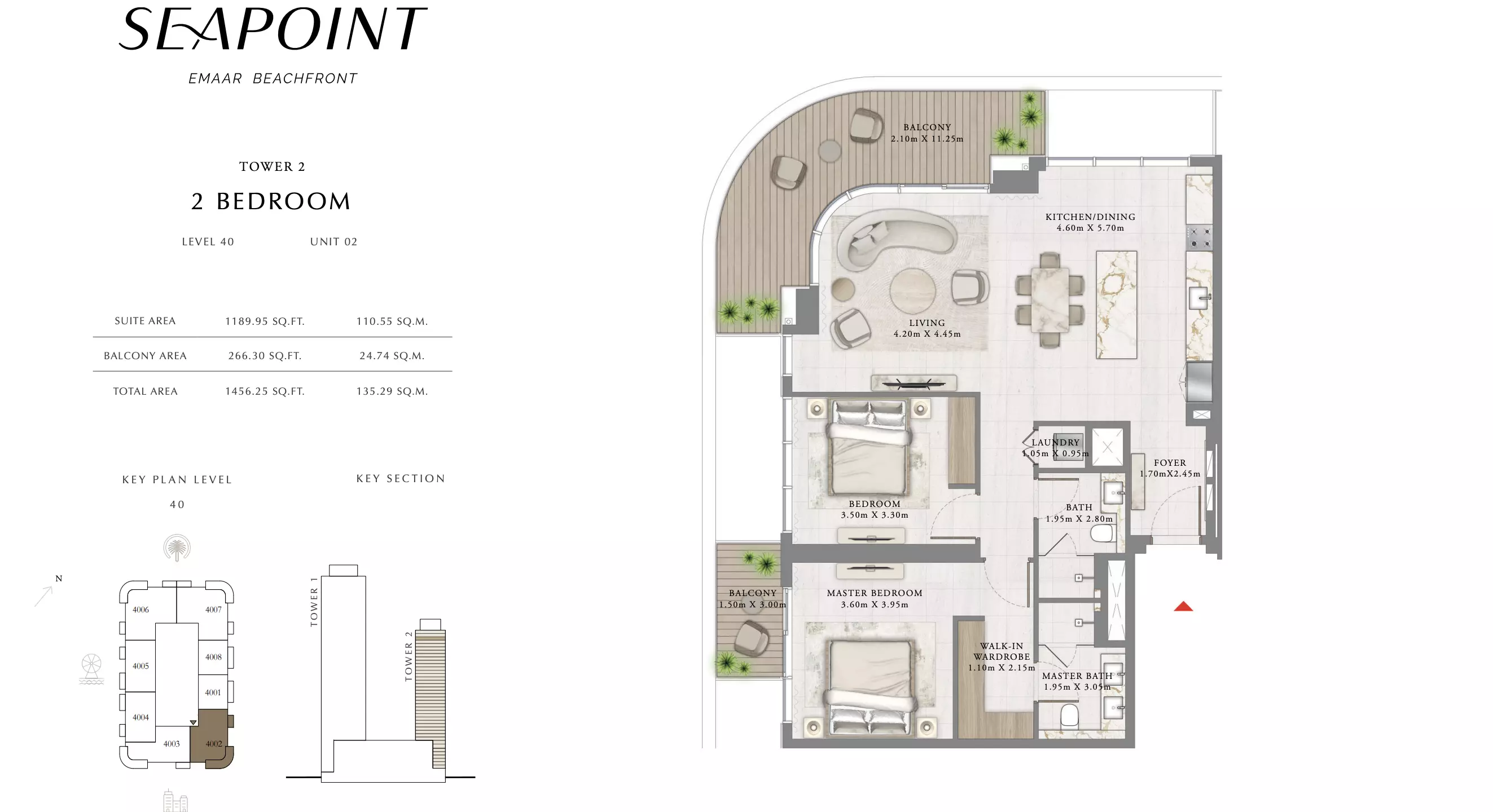 Seapoint T2-Level 40 ,Unit 02, 2 beds