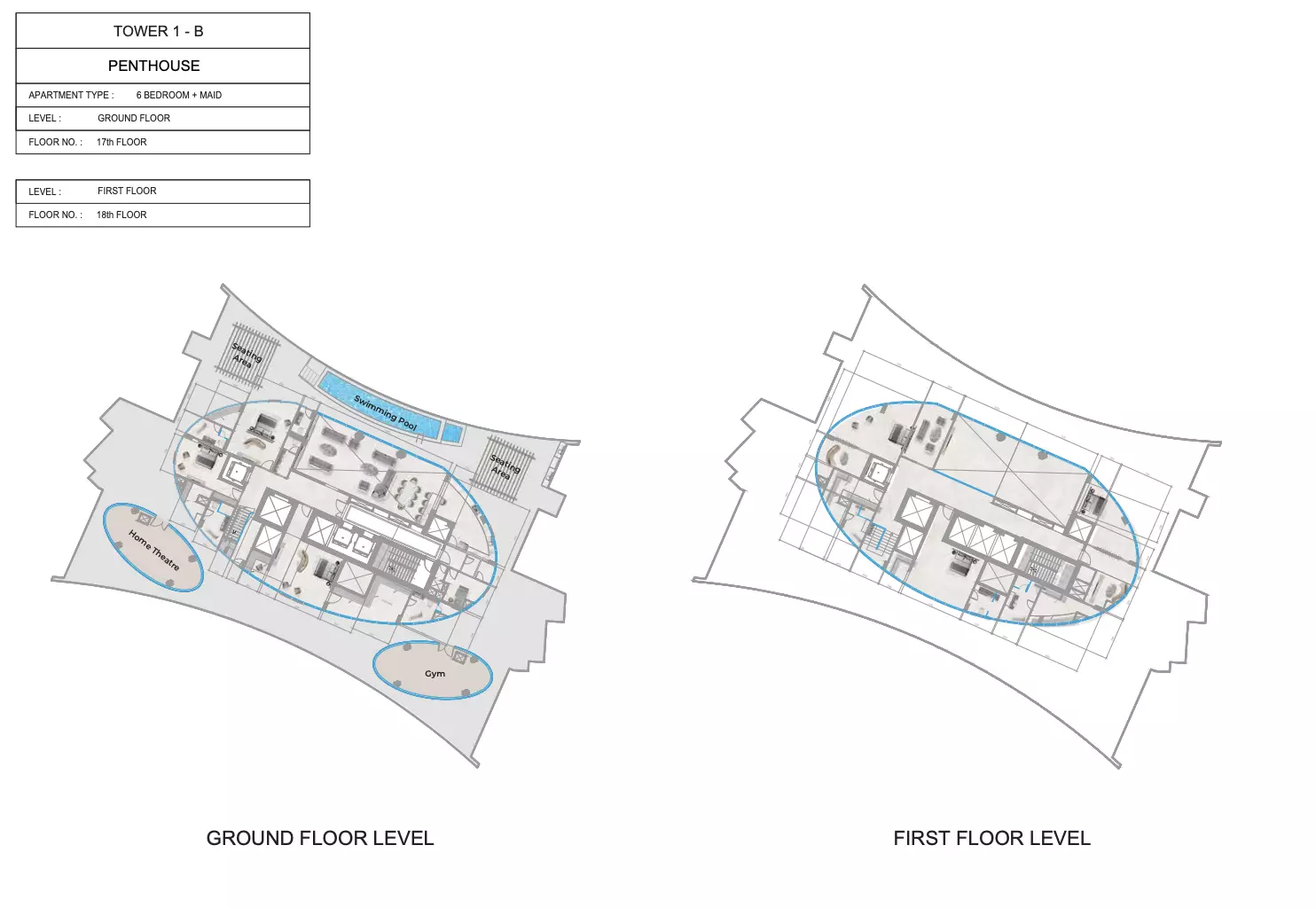 Orchid Towers Phase 1 - Type 1+Maid-Tower B Floor Plan