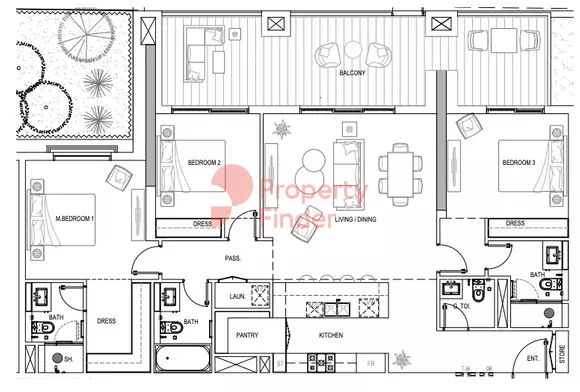 Kensington Waters Tower B Type A, 3 beds