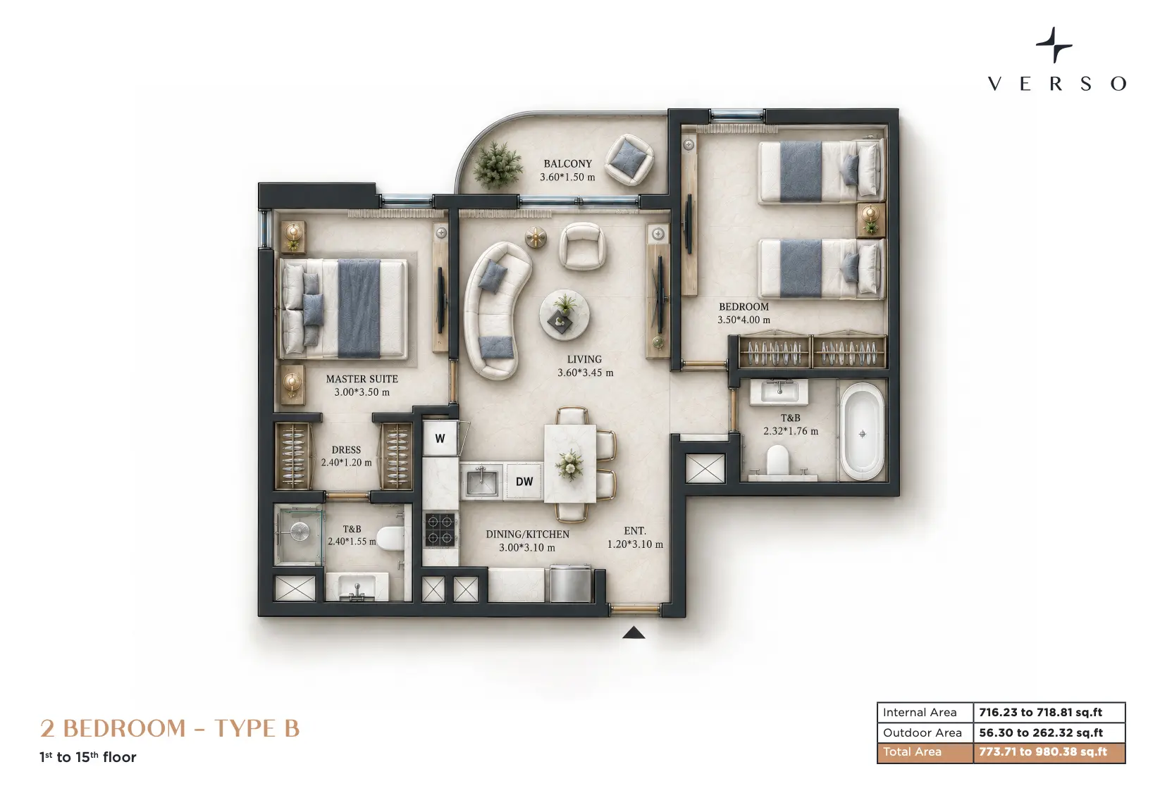 Verso — 2BR floor plan