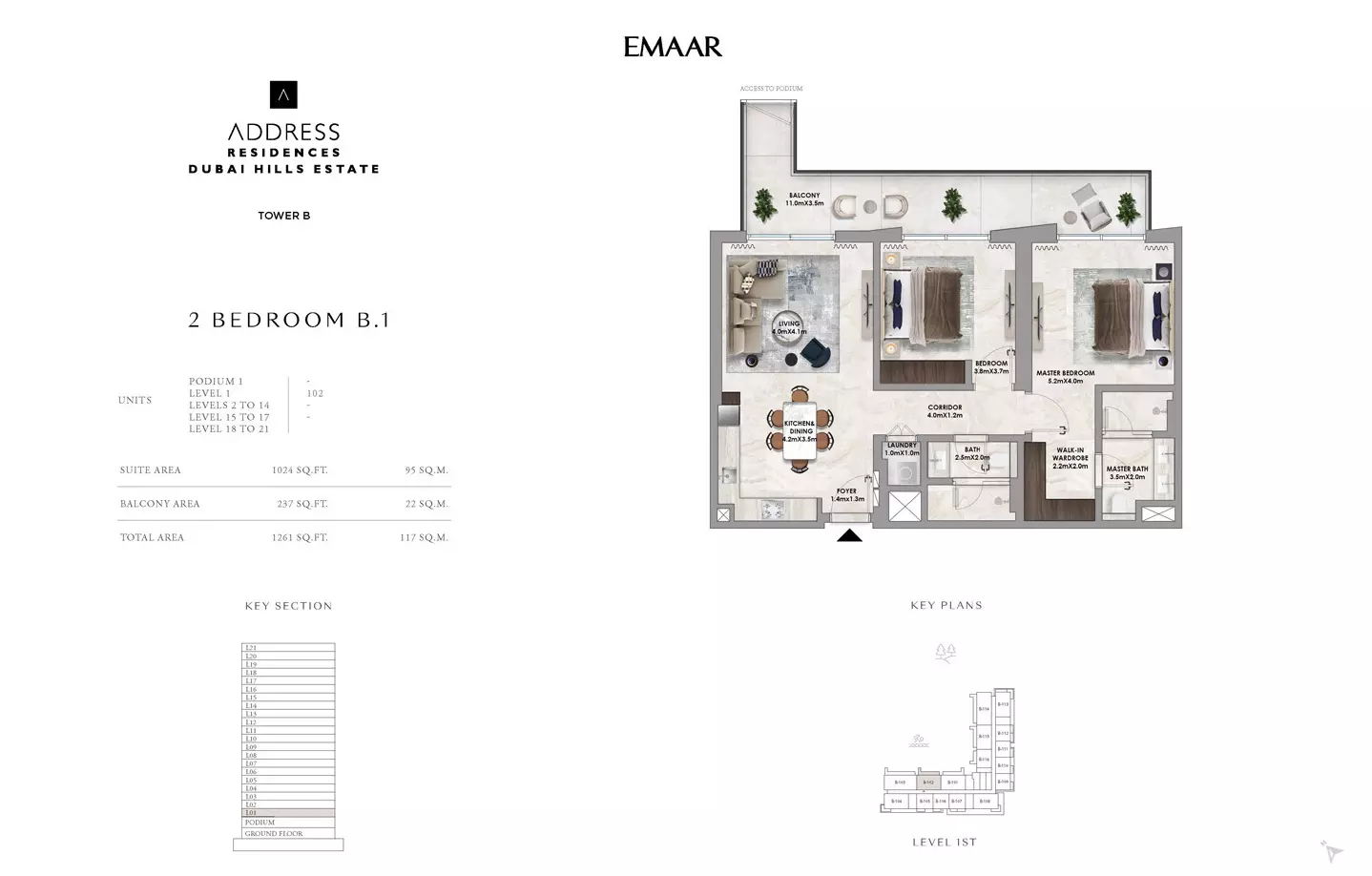 Address Residences at Dubai Hills Estate Type B1-Tower B, 2 beds