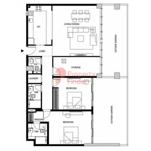 Binghatti Galaxy Tower B Type 1, 2 beds
