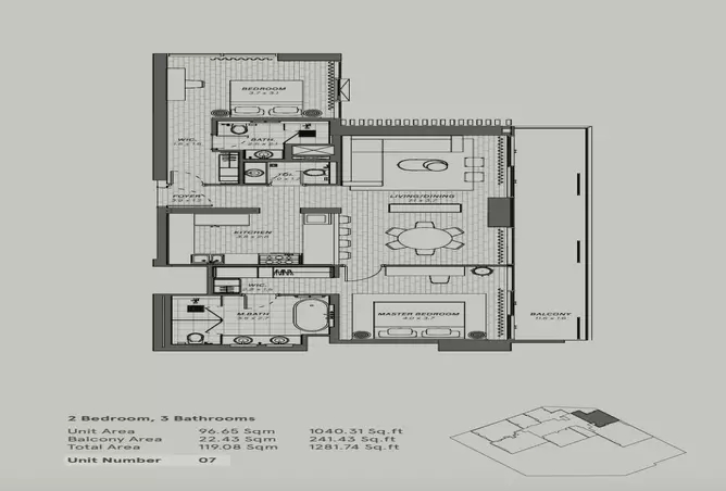 Reem Eleven — 3BR floor plan