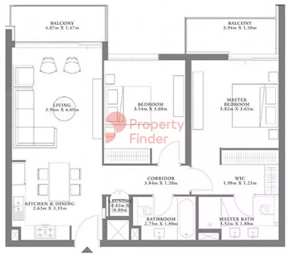 Seagate Type 1C Building 3 Unit 6 Level 9-10, 2 beds