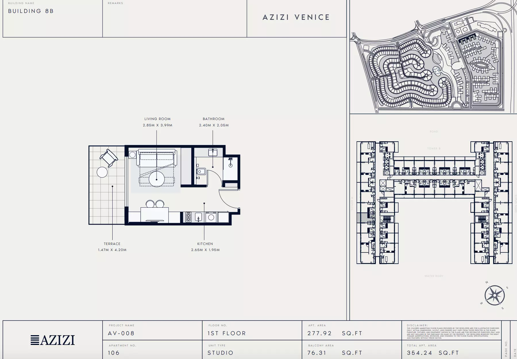 Azizi Venice 8 Type 106-Building B, studio