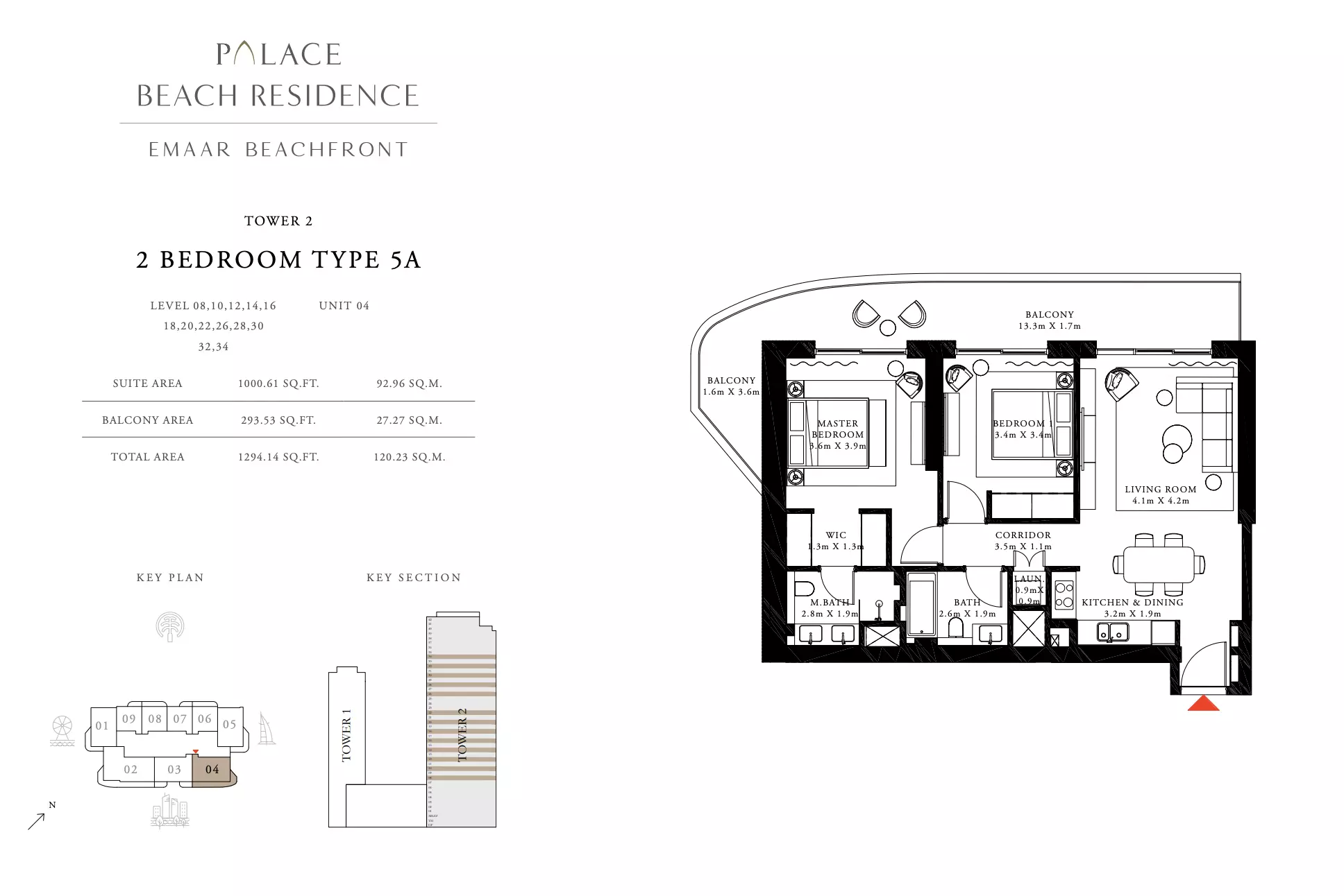 Palace Beach Residence Type 5A, 2 beds