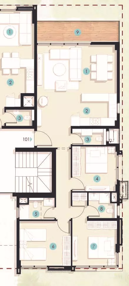 صورة مخطط ارضية الوحدة