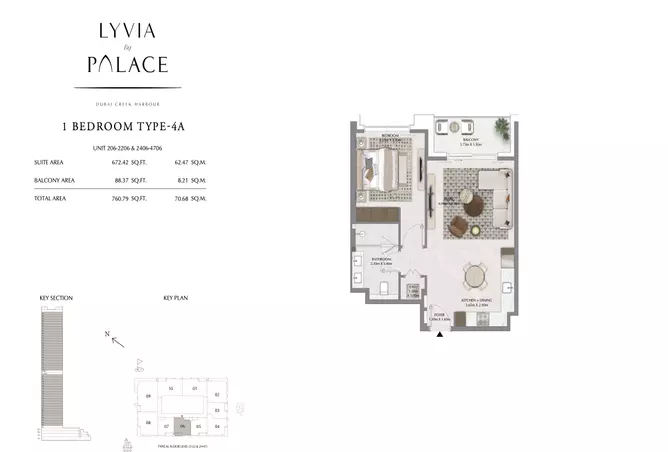 Lyvia By Palace — 1BR floor plan