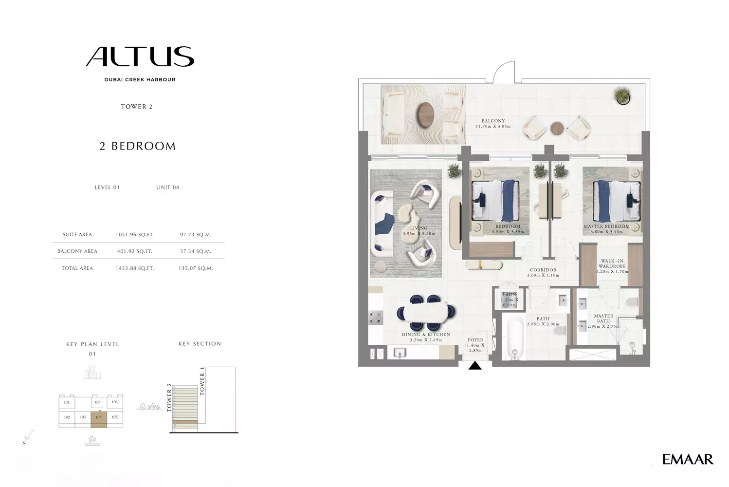 Emaar Altus Type 6-Tower2, 2 beds