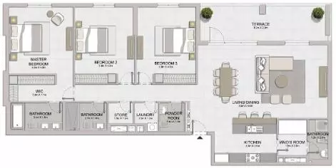La Sirene Phase1 By Meraas Type 2, 3 beds