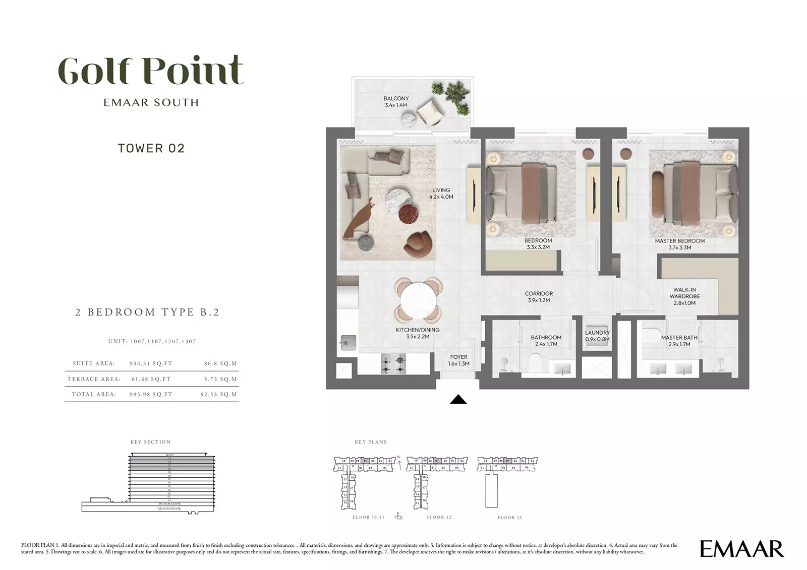 Golf Point Tower 2 - Type B-2, 2 beds