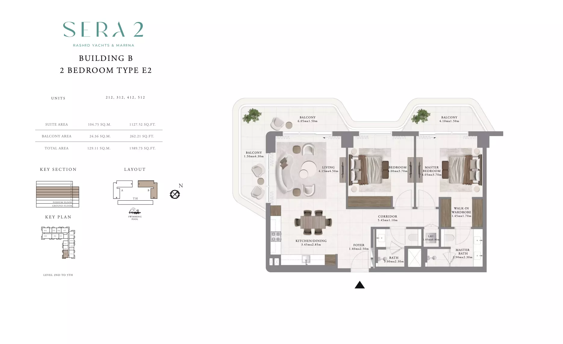 Sera Phase 2 By Emaar Type E2-Building B, 2 beds