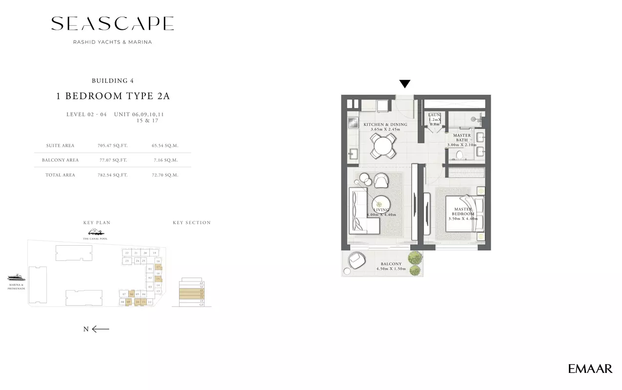 Seascape B4-Type 2A, Level 02-04, 1 bed