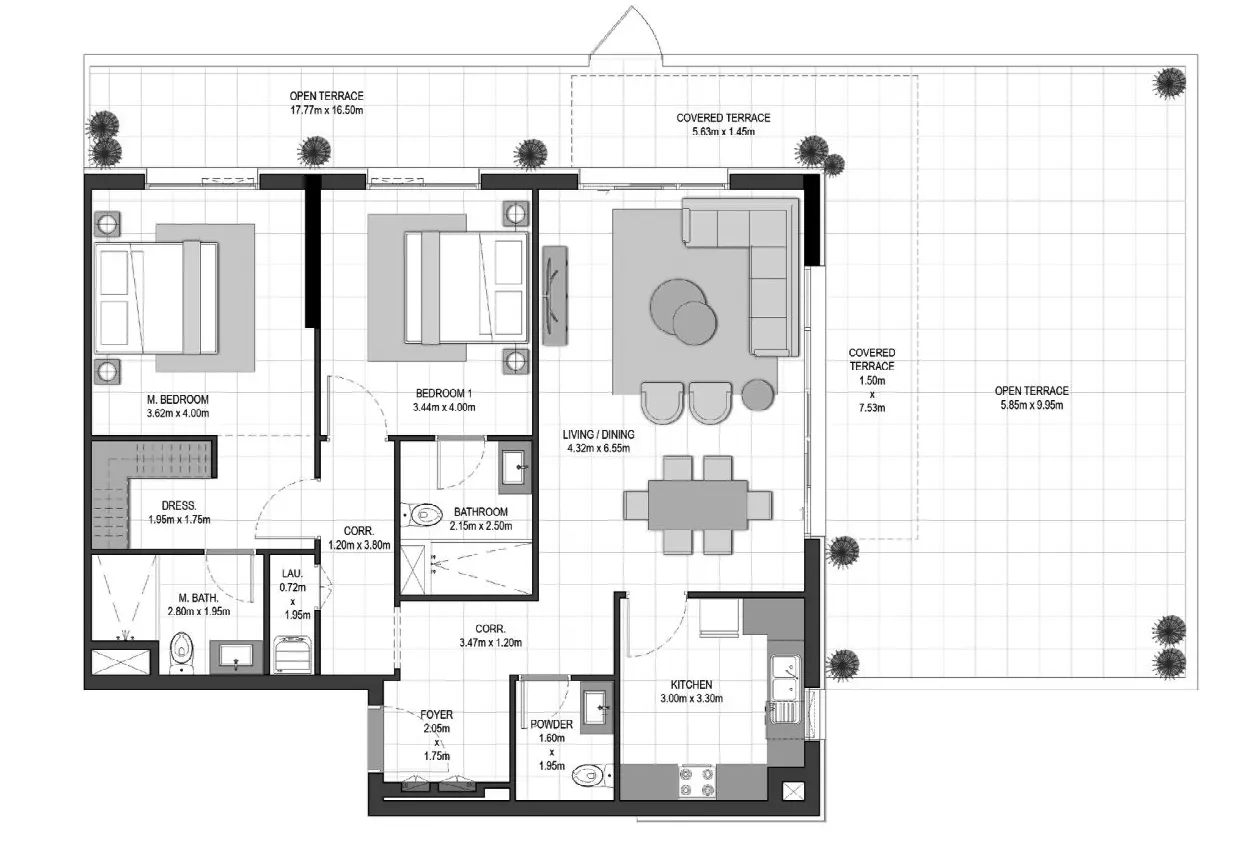 Aysha Residences By Eagle Hills Type B, 2 beds
