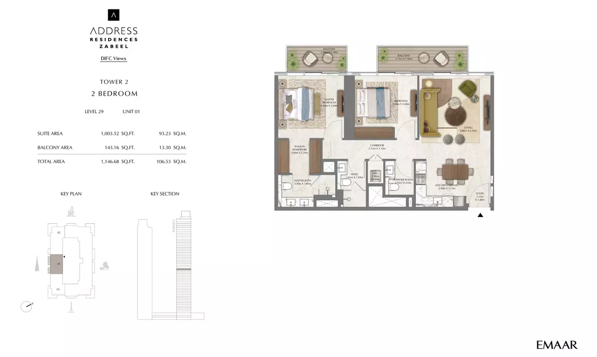 Address Residences Zabeel Unit 1, 2 beds