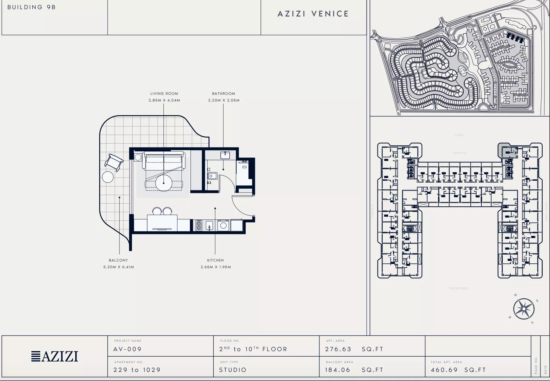 Azizi Venice 9 Type 229-Building B, studio