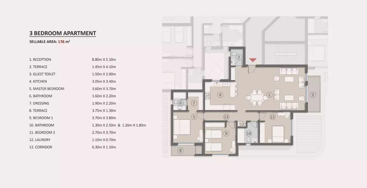صورة مخطط ارضية الوحدة